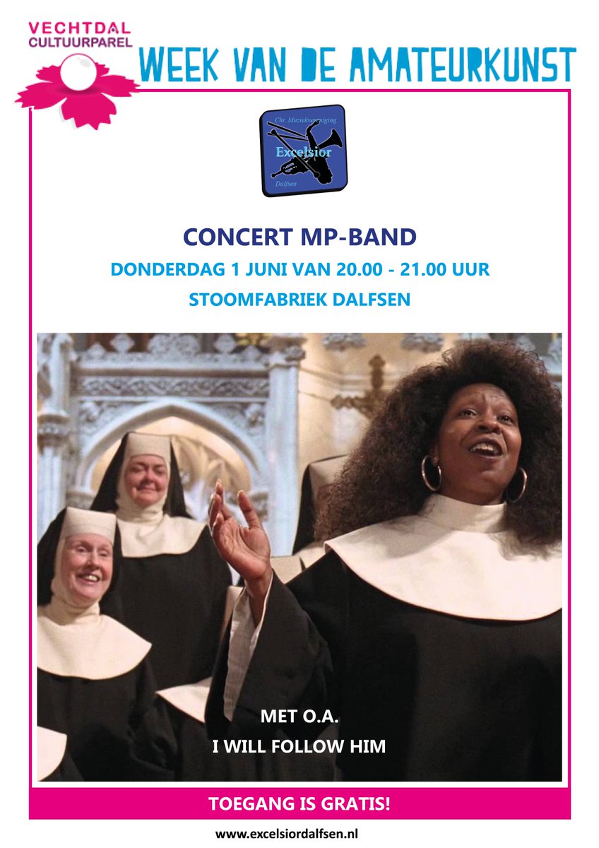 ExcelsiorMuziek's tweet photo. Kom kijken en luisteren naar concert van de MP-Band in Theater de Stoomfabriek aanvang  20.00 uur https://t.co/jbUuofphvP
