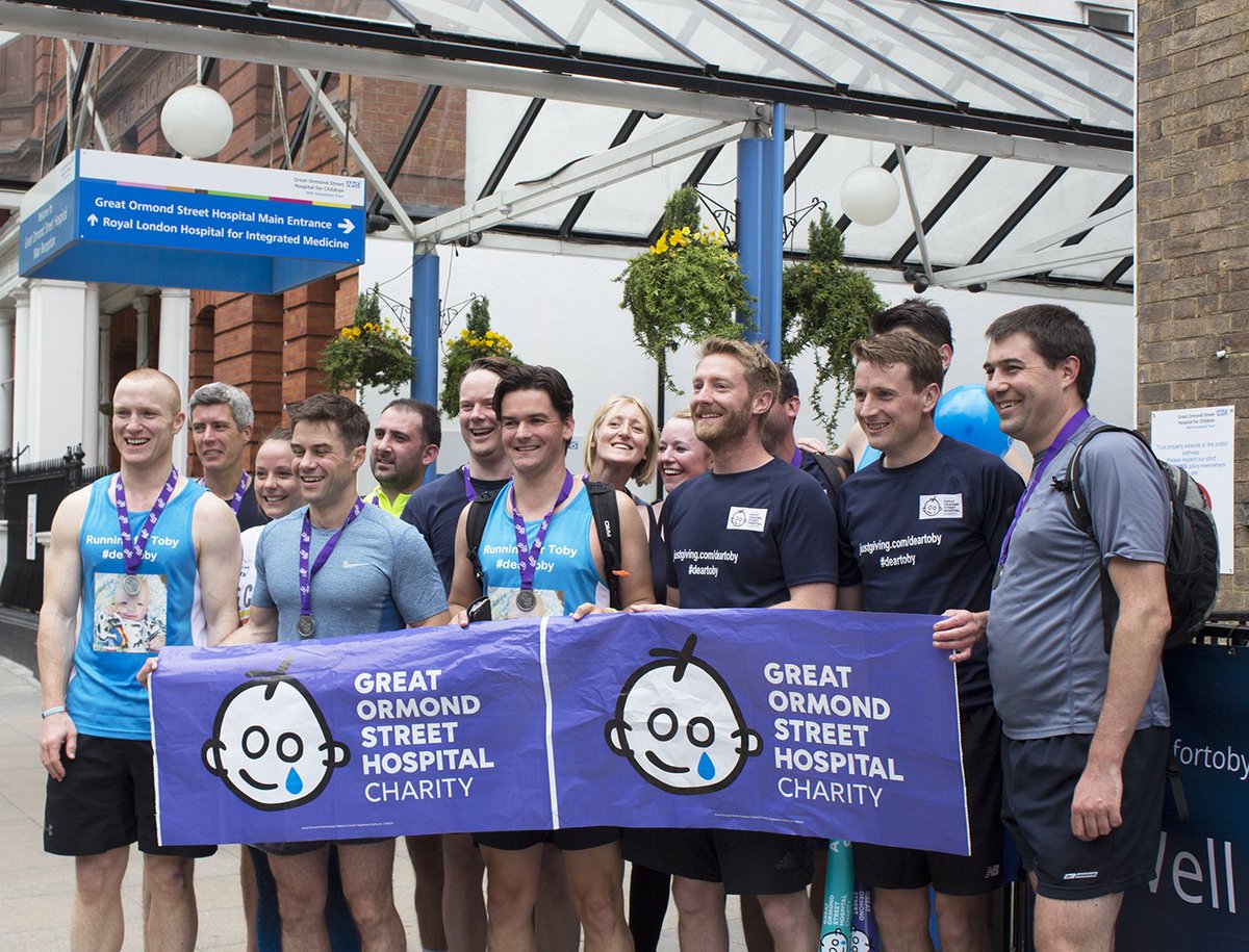 GOSHCharity's tweet photo. A huge thank you and congratulations to Tom & Mez for completing 7 marathons in 7 days for GOSH โ from Brecon to London. #runningfortoby https://t.co/60Oik4IV1n