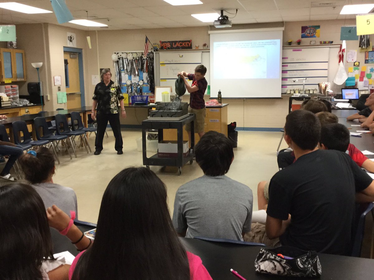 LackeyDenise's tweet photo. Garcia MS Ss learning about the watershed from an amazing aquifer presenter!! Way to go young gladiators!! #hgmsteach #nisdsecondaryscience https://t.co/3w2liKDjEY