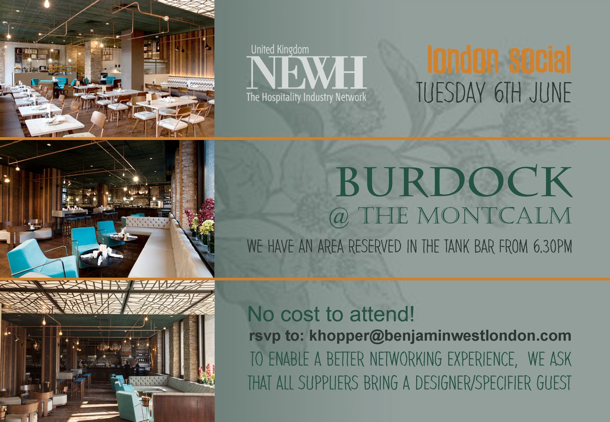 NEWHuk's tweet photo. Join us for our next London Social - Tuesday 6th June @BurdockLDN https://t.co/s6ufrZ24TB