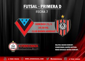 #PrimeraD Este domingo, a partir de 20:30hs, podrás seguir EN VIVO <a href="/CABrown_Oficial/">C. A. Brown de Adrogué</a> - <a href="/Chacaritafutsal/">Chacarita Futsal</a>.

Link: atodochaca.com/p/futbol-en-vi…
