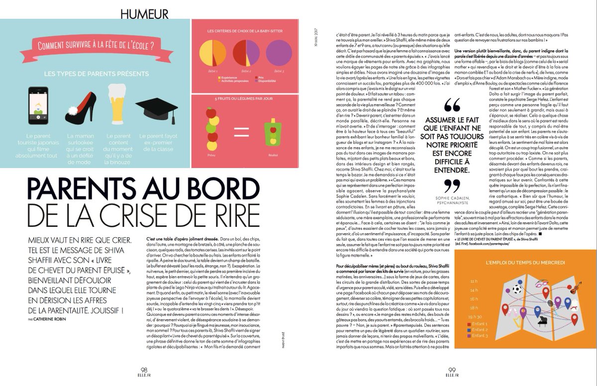 Merci au magazine ELLE pour ce superbe article sur #lelivredechevetduparentépuisé , dispo à la vente ici ! bit.ly/2qvMVUa
