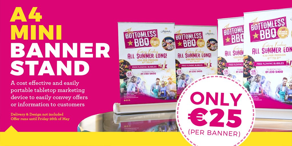 SwiftPrint_'s tweet image. This weeks offer, the Mini Banner stand is back! Get yours for €25