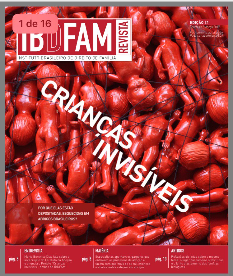 _RamosEduarda's tweet photo. #IBDFAM - revista 31 fala sobre #Adoção e aborda a necessidade de uma nova lei de adoção. Um novo olhar sobre o tema https://t.co/faOZYCvv9d