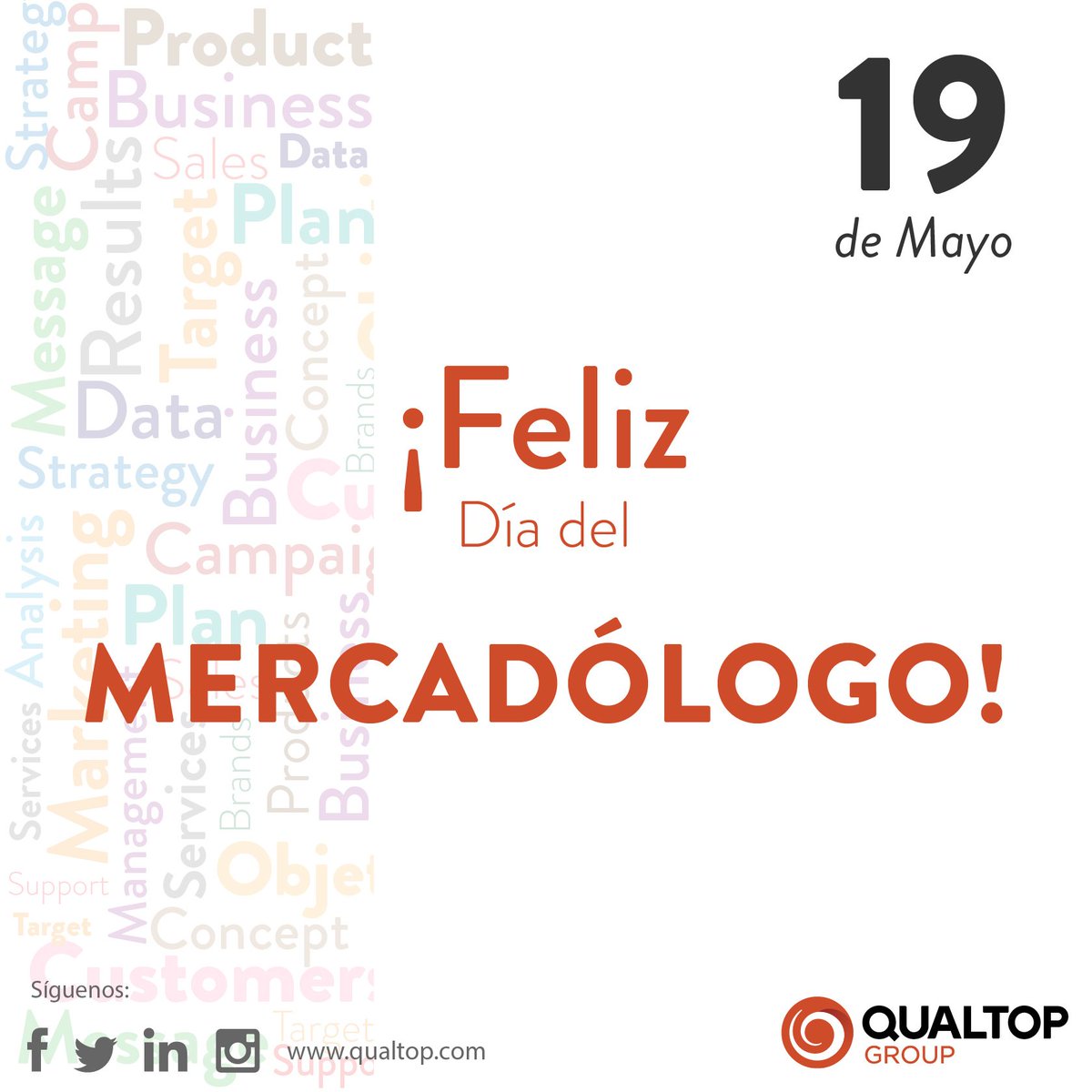 qualtop_'s tweet photo. ¡Felicidades a todos los mercadólogos en su día!  #Diadelmercadologo #QualtopGroup https://t.co/qykdd69ow3