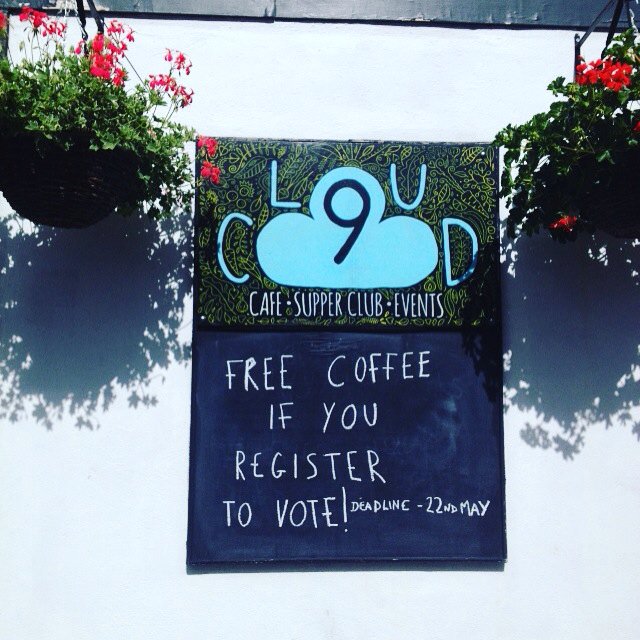 Free coffee when you #RegisterToVote just show is your confirmation email!! #Election2017 #bathspa #freestuff