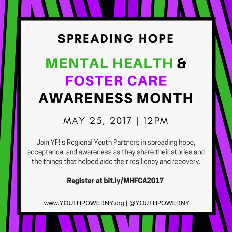 YOUTHPOWERNY's tweet photo. Join us in Spreading Hope during #MentalHealthMonth &amp; #NationalFosterCareMonth on May 25 at 12pm. Register @ https://t.co/GuZbCURgKl https://t.co/Yl0fEyKcRt