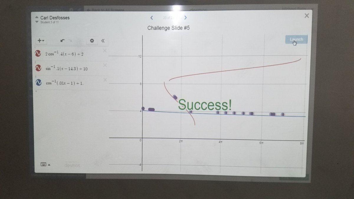 MBelisle's tweet photo. Pre-Calc...A little Marbleslides fun with @Desmos . It's amazing to see the different solutions to the same problem. #hdhspride https://t.co/ssHzJbNkdb