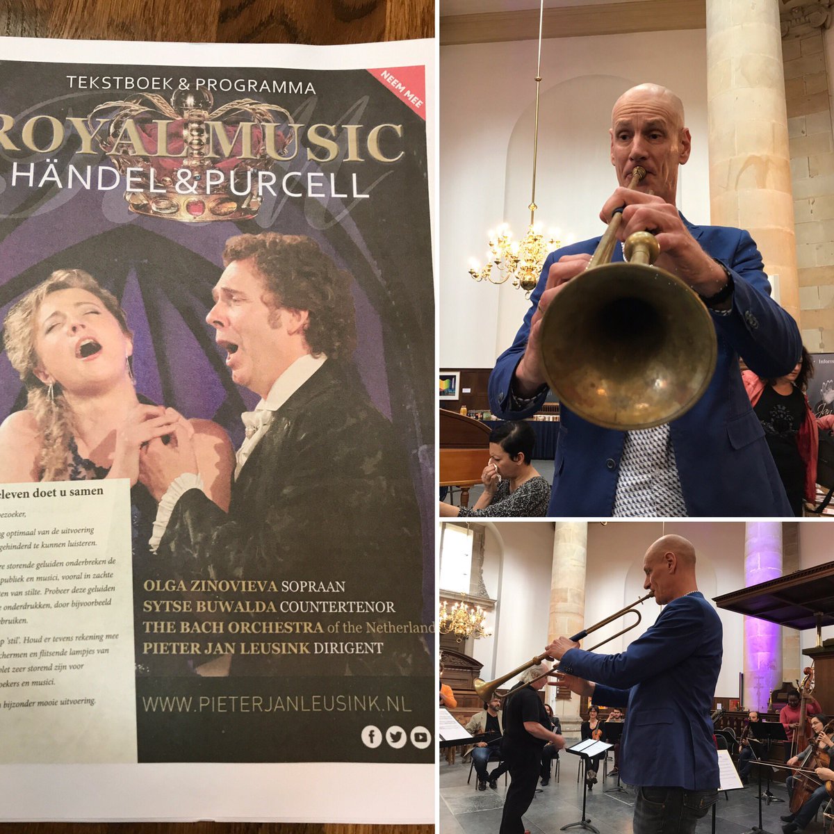 Laatste repetitie in de <a href="/Mare_Kerk/">Marekerk</a> Leiden voor het Händel project. Vanavond de eerste uitvoering! #händel #purcell #soprano #countertenor