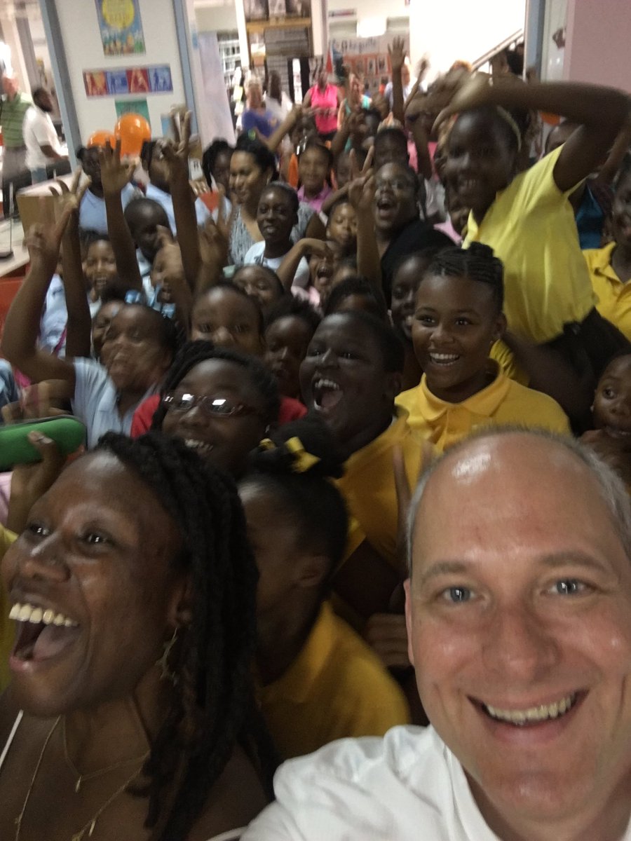 KevinLarimer's tweet photo. So inspired by school kids at the public library in Anguilla @LitFestAnguilla yes the next generation of writers is strong @poetswritersinc https://t.co/DLeOpHrU5u