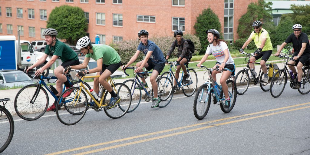 fgcquaker's tweet photo. Today is #BikeToWorkDay. For many #Quakers, bike riding is a daily spiritual practice.
Pictured: Friends enjoy a bike ride at #FGC16 https://t.co/ut8seLTXA8