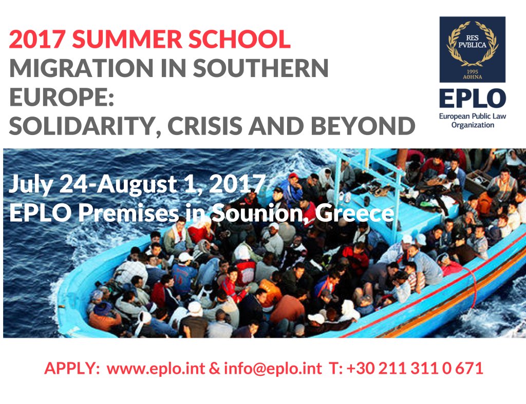 2017 Summer School – MIGRATION IN SOUTHERN EUROPE: SOLIDARITY, CRISIS AND BEYOND, July… theodorosfouskas.com/2017/05/19/201…