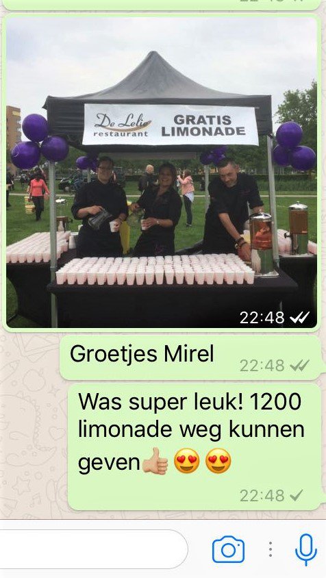 Dat is toch altijd leuk zo aan het einde van de werkweek; tevreden klant(en). #restaurantdelelie Fijn weekend 😀