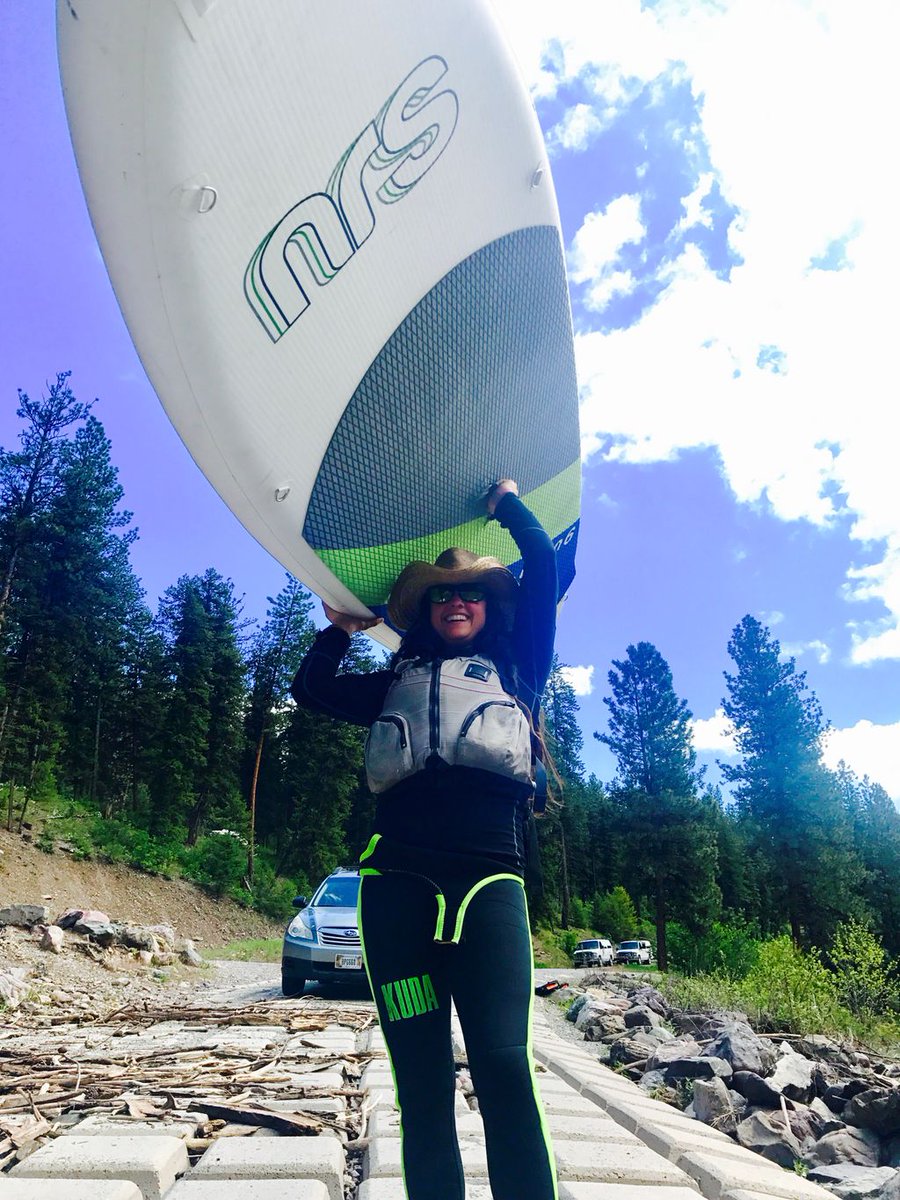 XCSkiAcademy's tweet photo. Pangaea guide Megan paddle boarding the Clark Fork River @ 22,600 cfs! https://t.co/2ZHLufkijr