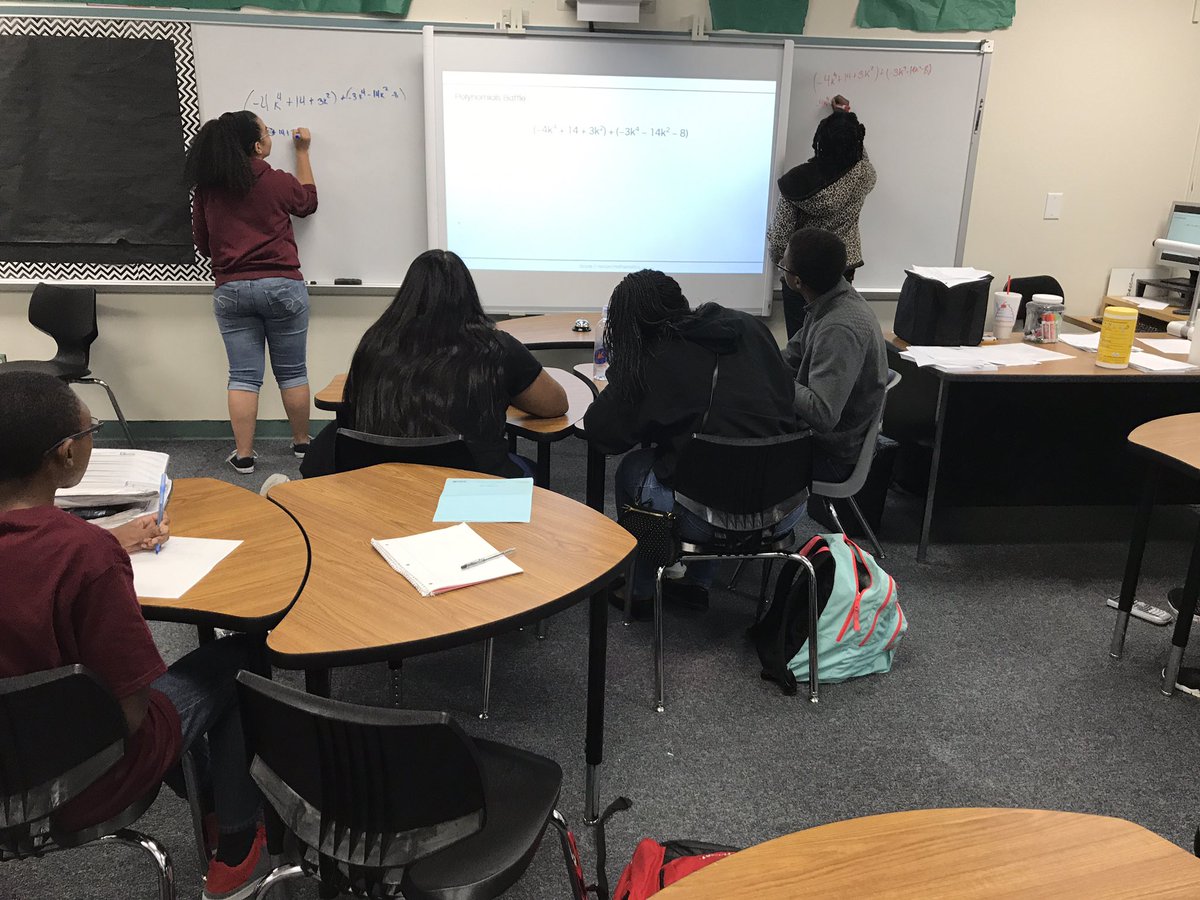 JeremyTaulton's tweet photo. Even teachers participate when the battle of polynomials! #TaultonLearning @Jackie_Fagan https://t.co/yWdeSri1nt