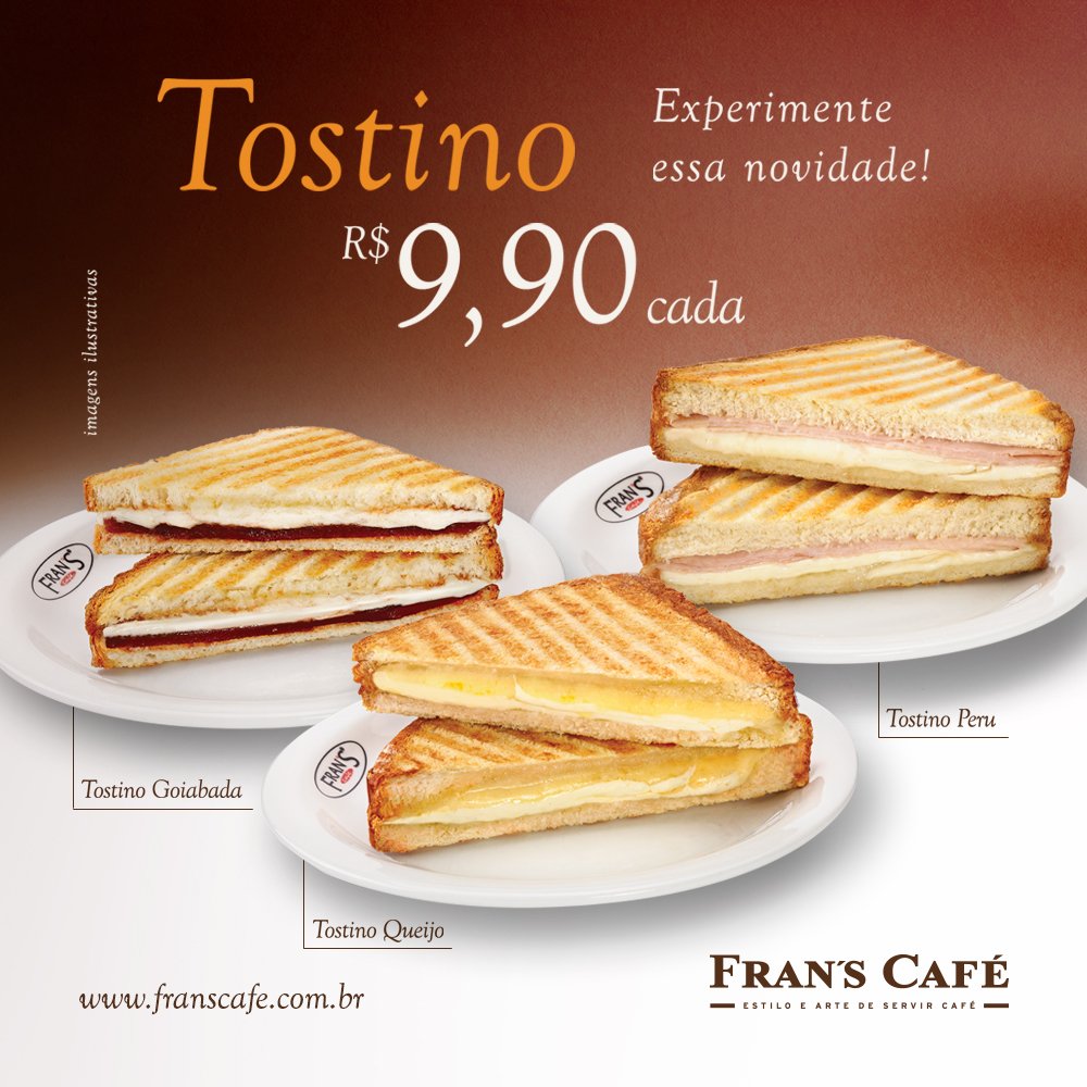 Aquela novidade que vai deixar seu fim de semana muito mais feliz. #FransCafé #VocêPrecisa #VemProFrans #Tostino
