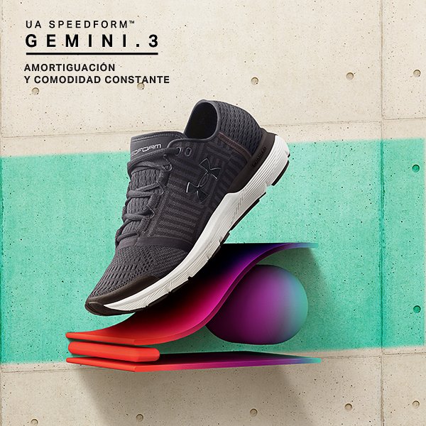 UnderArmourPA's tweet photo. El #ChargedCushioning de la #Gemini3 absorbe el impacto de cada pisada y te responde con una energía explosiva #RunTheSpectrum https://t.co/M62kju6qp3
