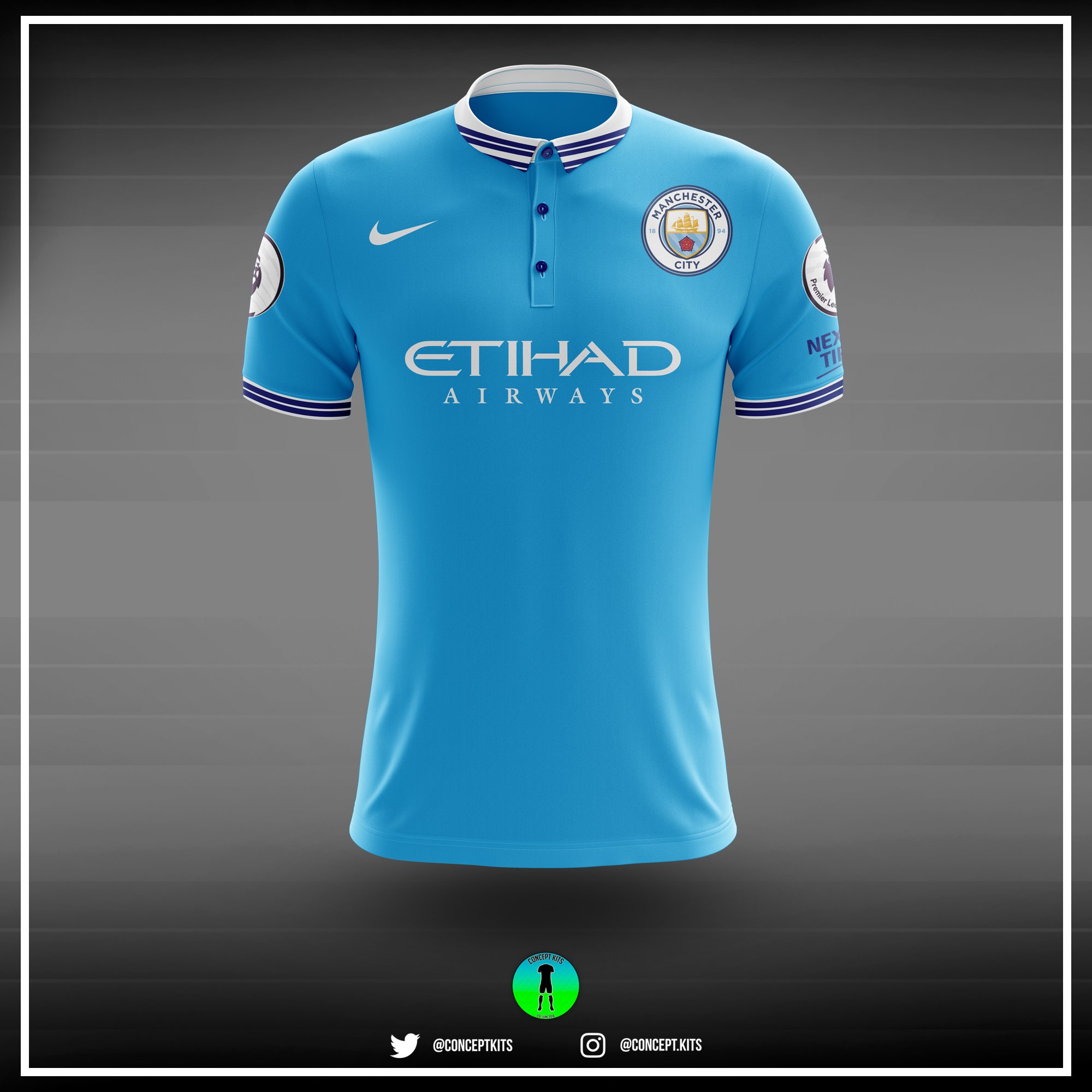 Nike Etihad Airways Manchester City Football Club 2017 Blue Soccer