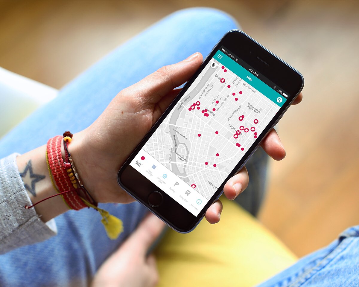 v91co's tweet photo. #ArtAWhirl: The #NEMAA App map finds artists, food, parking + more. Starred studios indicate areas with 10+ artists. https://t.co/8GiSG19ih4