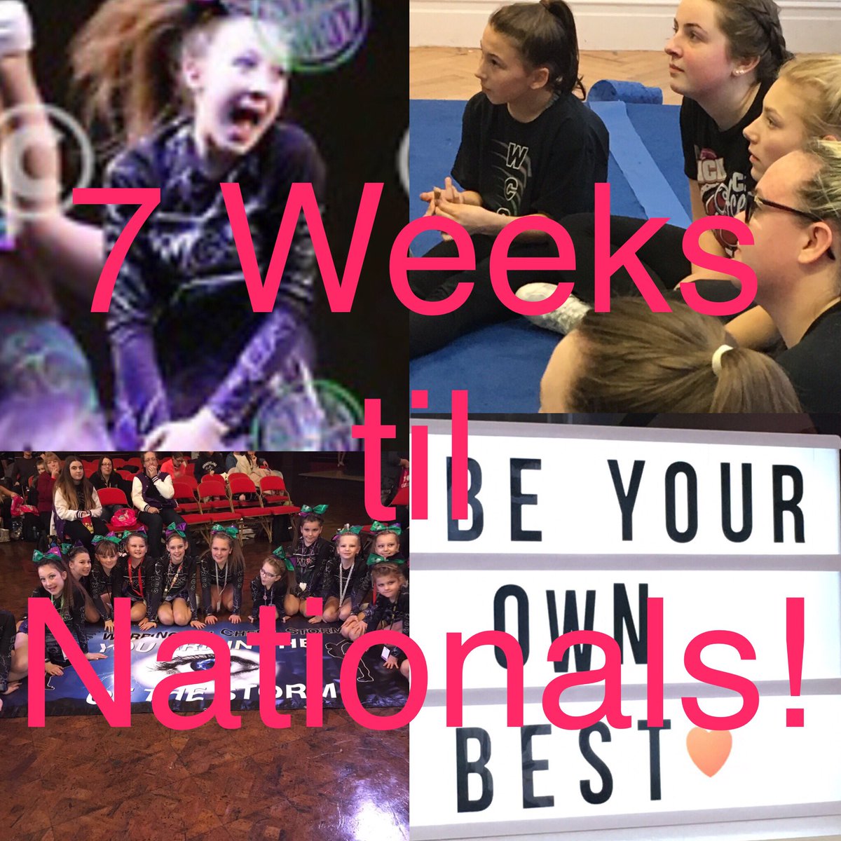 WarringtonCheer's tweet photo. Pressure is on! 💚🖤💜 https://t.co/E4zicqfjmE
