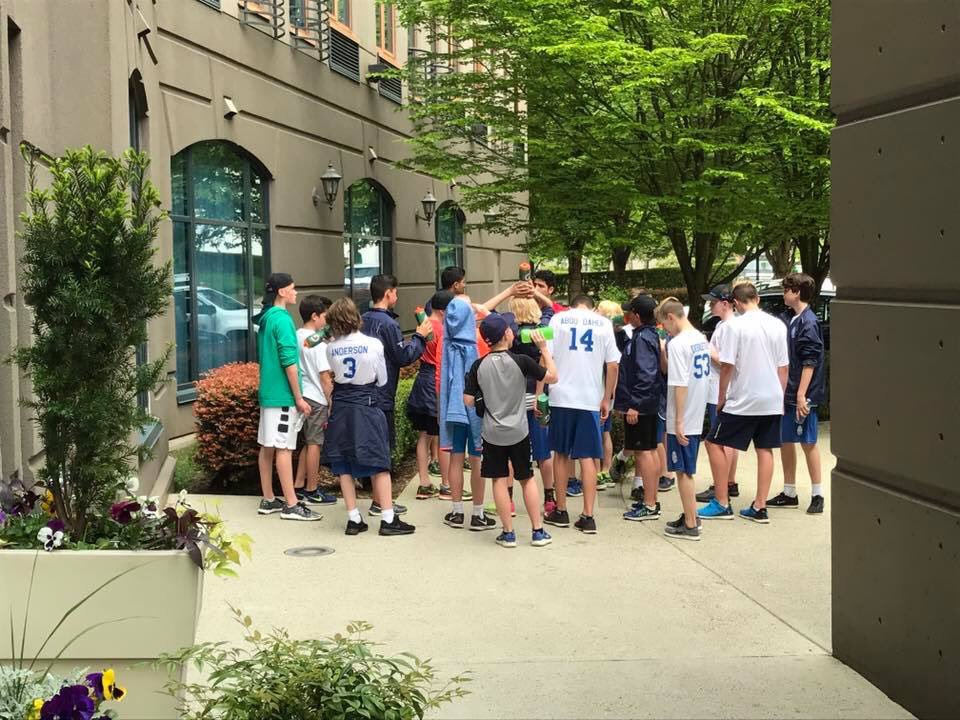 04knights's tweet photo. Warm up/team jog to prep for the first game today. Boys are ready to battle in Vancouver!  #goingforgold @ChallengeCupBC https://t.co/8VBex8ME9L
