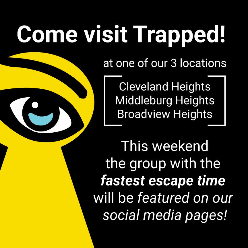trappedCLE's tweet image. Looking for some adventure this weekend? Check out any one of our thrilling rooms. #canyouescape @trappedCLE @UltimateEscOH