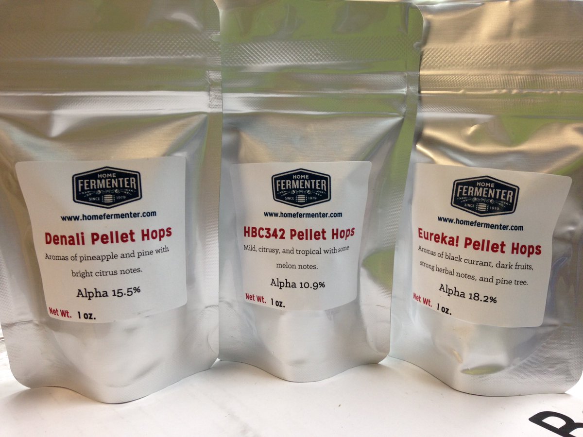 New pellet #hops in stock: Denali, Eureka!, and HBC342. homefermenter.com/products/beer-… #homebrew #beer