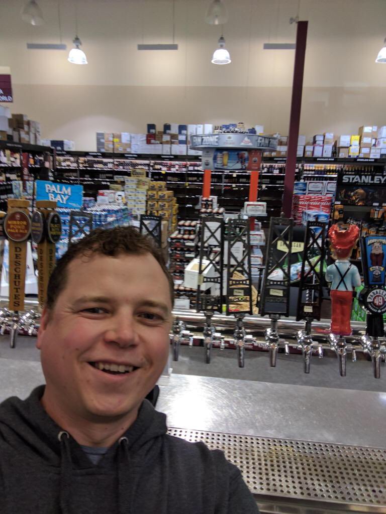 CraftBeerImport's tweet photo. #yegbeer faithful, @ChuckOnyschuk has got a handle on 6 taps at @WineBeyond #EmeraldHills and is serving up samples of @bridgebrewcrew !!! https://t.co/ZKCDK0eRVY