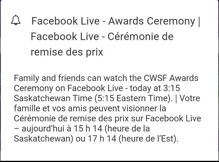 Watch the #cwsf2017 awards ceremony live! <a href="/PeelSchools/">Peel District School Board</a> <a href="/Mentor_TEAM/">Mentor College/TEAM</a> <a href="/SherwoodHeights/">Sherwood Heights School</a>