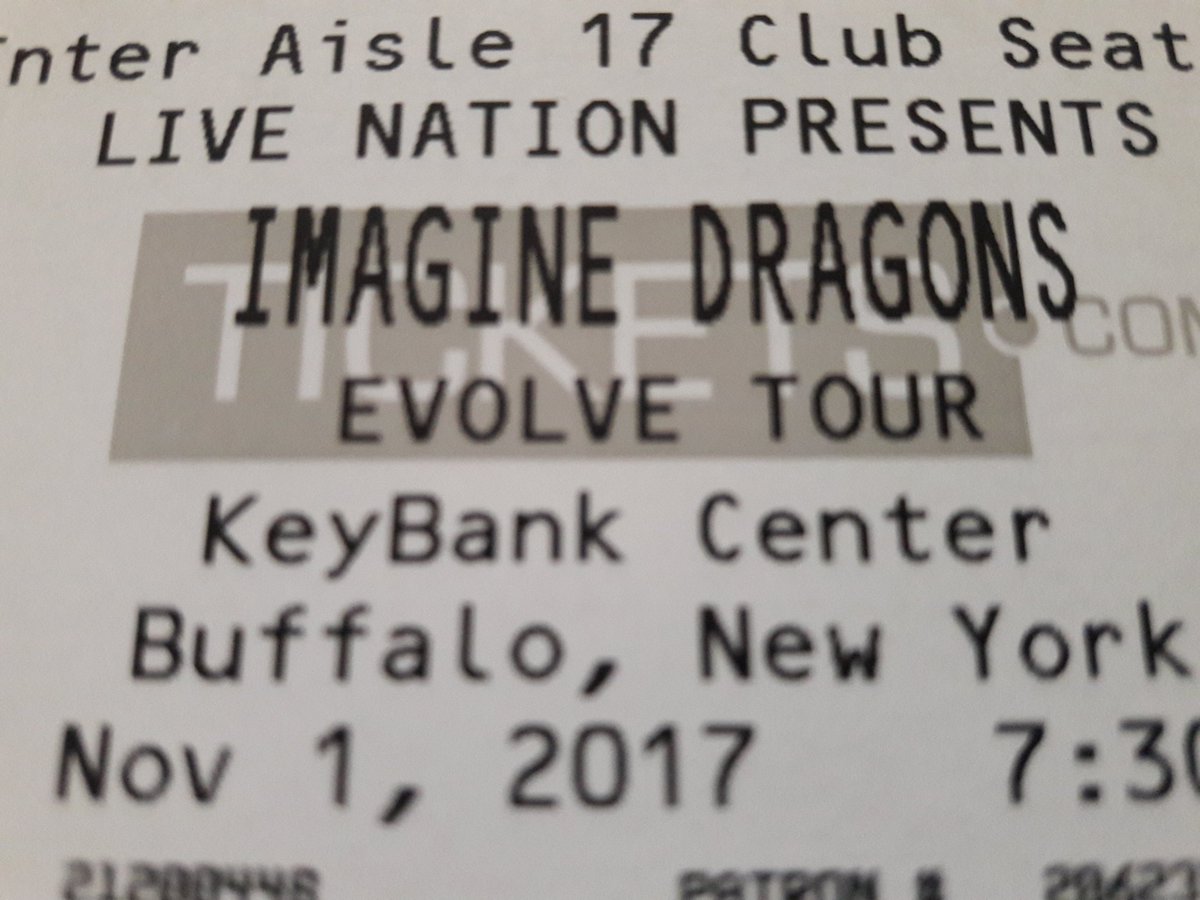 ctryder's tweet photo. When your @Imaginedragons presale tix come in the mail the same day the general public sale begins. #FanClubPerks #Buffalo #AltFamily https://t.co/SS5QPHnSl5