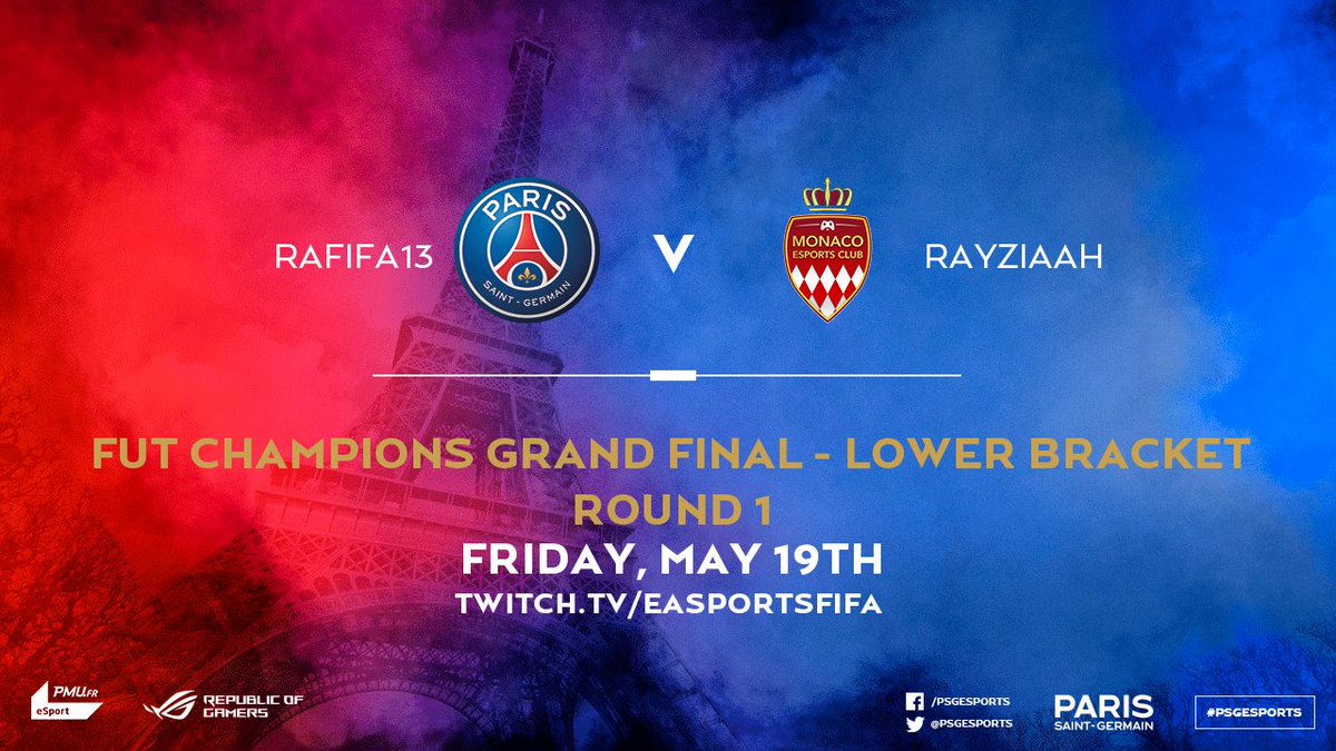PSGeSports's tweet photo. It's do or die ! @DaXeFiFa & @_rafifa13 are heading to the lower bracket of #FUTChampions finals ! #AllezParis
🔴🔵 https://t.co/ptg3RFlCzq https://t.co/HxYXVgeS7p