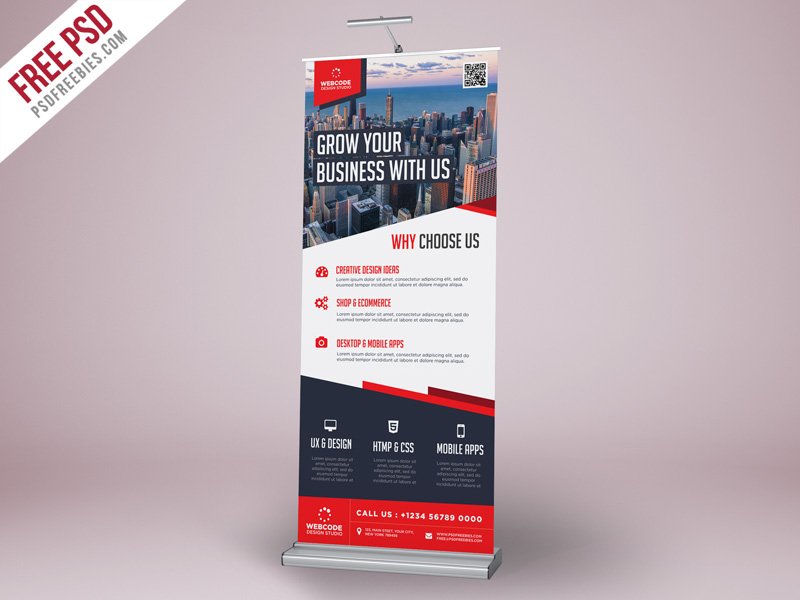 Psdfreebies Corporate Advertisement Roll Up Banner Psd Template Freebie Design Creative Business Agency Free Download T Co San1v5s3lv T Co Qbehgnkgps
