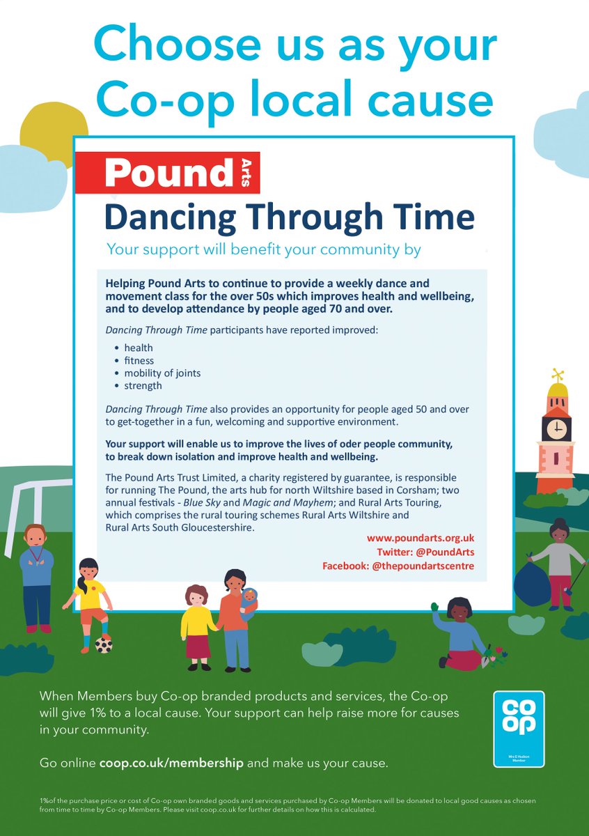 poundarts's tweet photo. Choose us as your local Co-op Cause: https://t.co/DL5KnnCTnu (£1 to join) - money will go to our fabulous #DancingThroughTime project. https://t.co/ov3xb2dvtL
