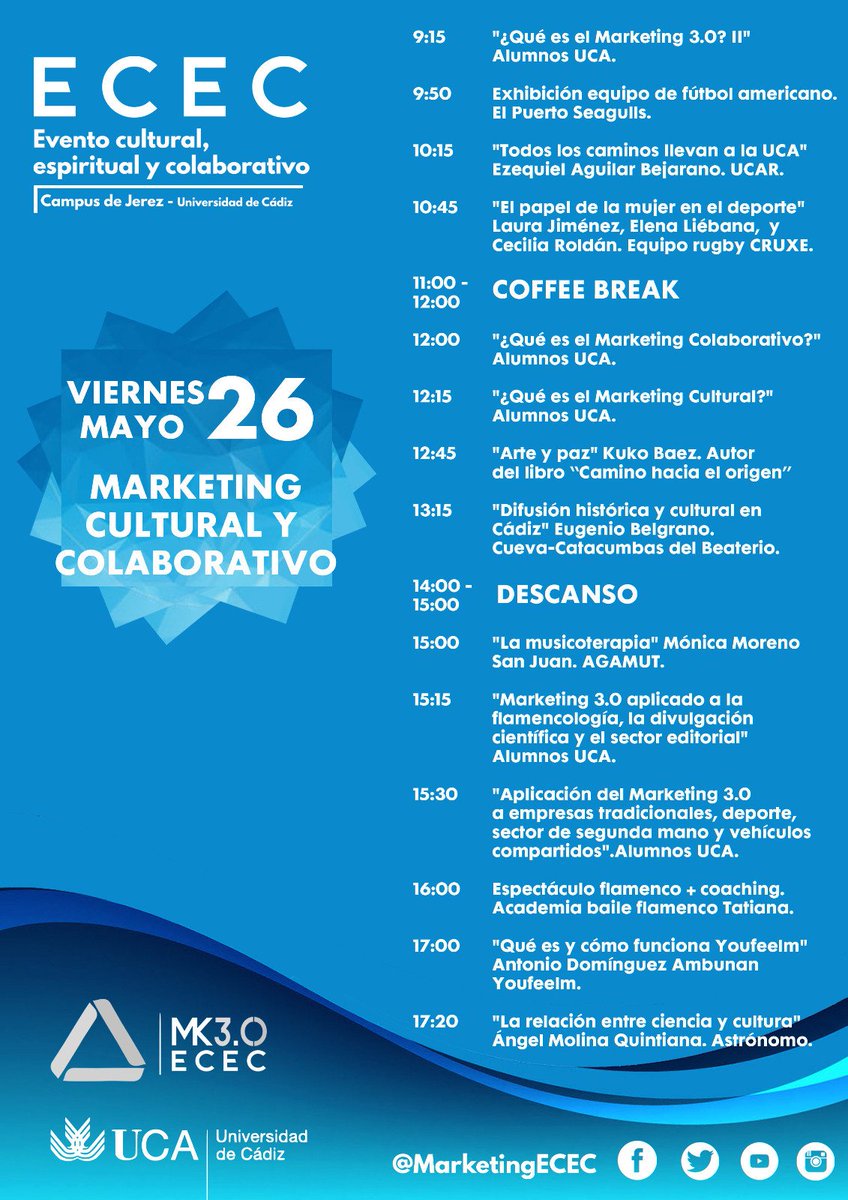 Marketing_ECEC's tweet photo. Ya está aquí el programa completo y definitivo del evento, para más información no dudes en entrar en nuestra página web https://t.co/fGMdqyAEcW