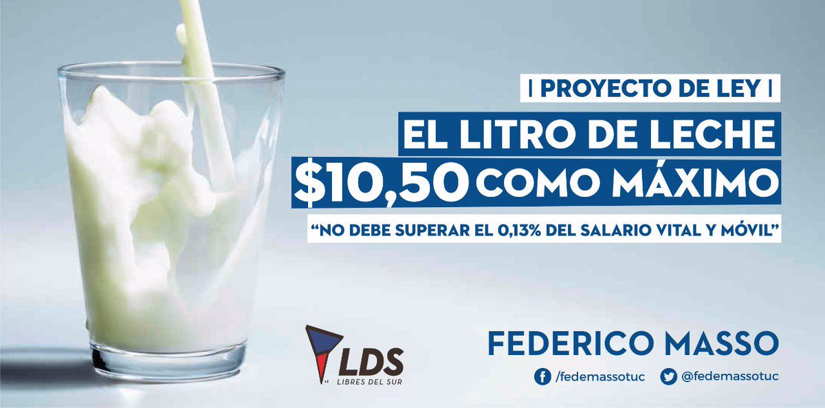 IdentidadAR's tweet photo. Cuanto pagás el litro de leche? Nos sumamos a la propuesta del diputado @FEDEMASSOTUC #PrecioMaximoAlaLeche https://t.co/x1Czc4RhnH