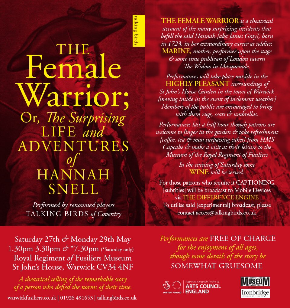 Hello our 🦌 friend <a href="/OisinTheDeer/">HeritageCultureWarks</a> would you fancy hoofing over to see us performing The Female Warrior <a href="/RRFMuseumWarks/">RRF Museum Warwick</a> over the Bank Hol?