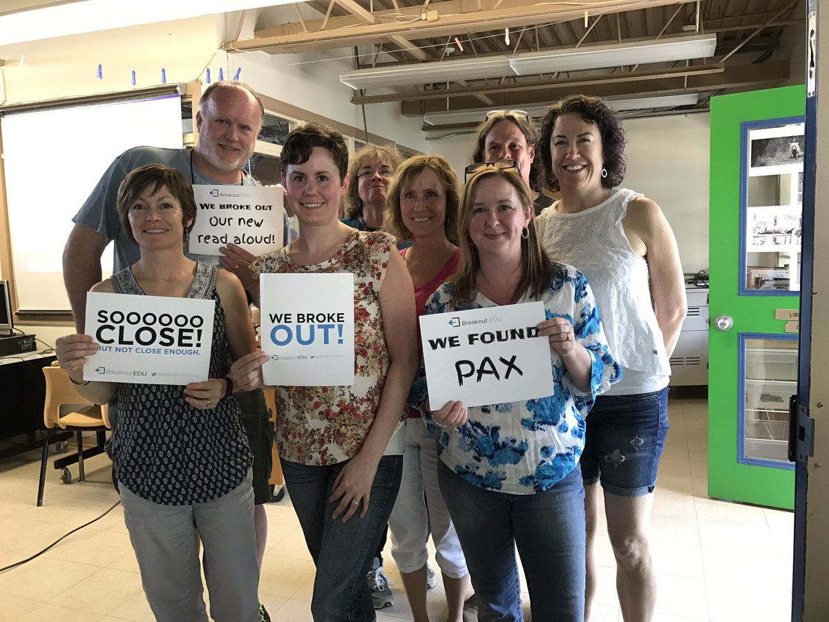 MargoMacL's tweet photo. We did it!!! #BreakoutEd @MrHennigar @breakoutEDU https://t.co/DE1shDoKNN