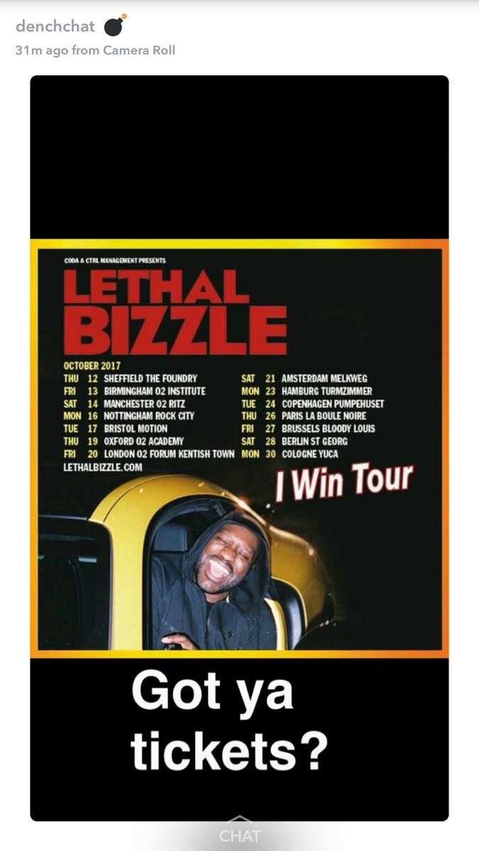 philipairton's tweet photo. @LethalBizzle yep got my tickets #manchesterritz and got my #denchsliders too can't wait #denchgang #denchchat #nevermissatour https://t.co/nyV6rZf4we