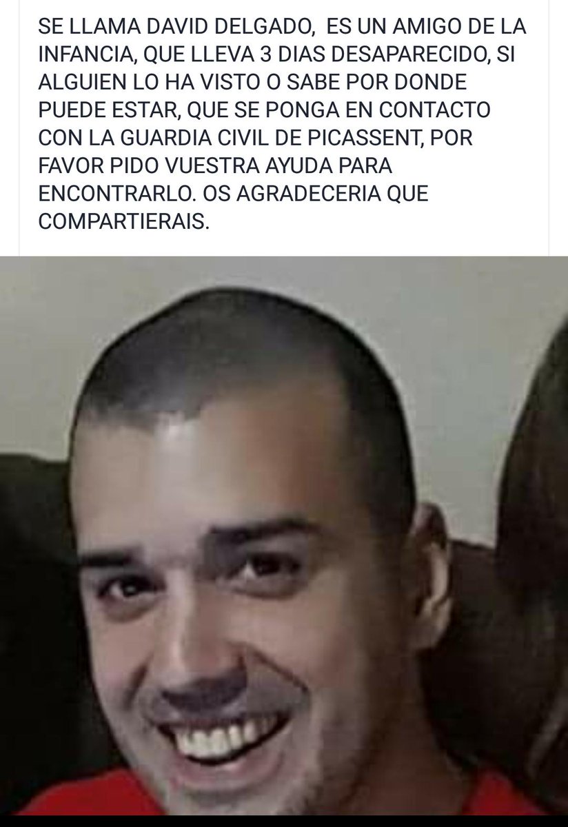 Chavales , supongo que muchos ya lo habéis visto pero aquí os dejo otra imagen suya.
Por favor , si sabéis algo contactar con <a href="/guardiacivil/">Guardia Civil</a>