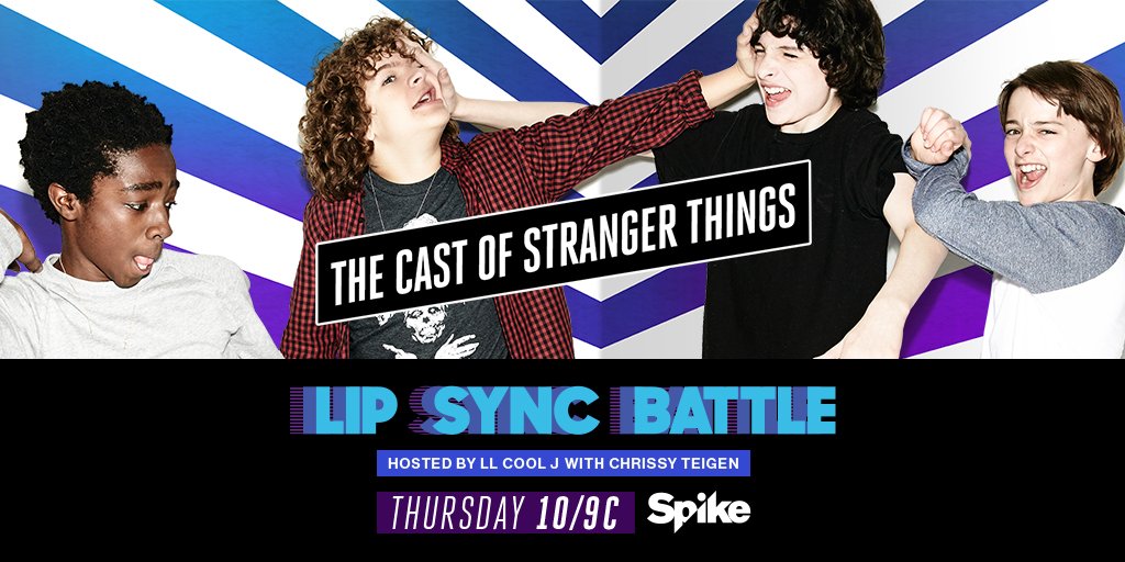 lsb's tweet photo. NEXT #LIPSYNCBATTLE: the cast of #StrangerThings!
@calebrmclaughlin 
   @GatenM123 
      @FinnSkata 
        @Noah_Schnapp https://t.co/Aux3UJN6nu