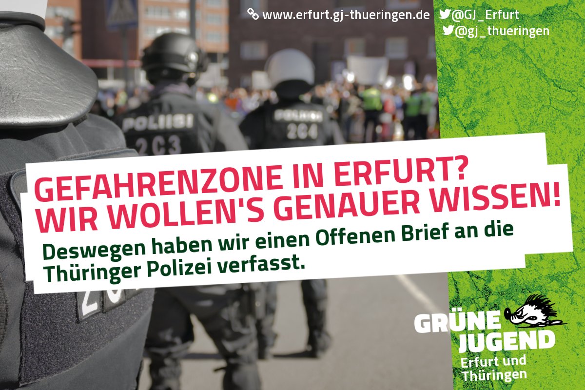 In sogenannten 'Gefahrenzonen' darf die Polizei Personen verdachtsunabhängig kontrollieren und durchsuchen. erfurt.gj-thueringen.de/2017/05/19/off…