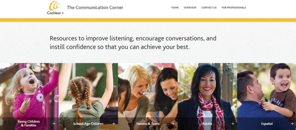 CochlearUS's tweet photo. When it comes to #hearingloss, rehabilitation is vital. Learn how #CommunicationCorner can be a #resource: https://t.co/90GXiS3Iv5. https://t.co/y7ArPKuFVd