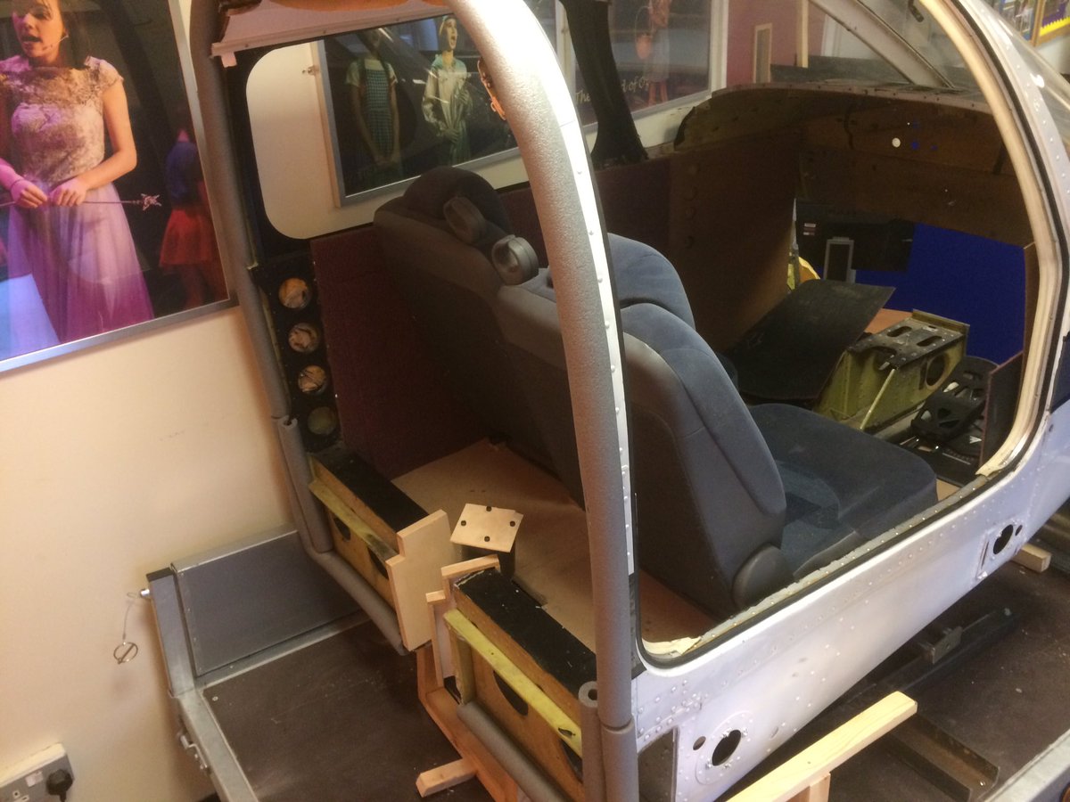 All3nr's tweet photo. Sim assembly: Rear actuator,seats, 1 pedal in. Now cable routing &amp; elec safety to complete. Keep up the good work guys @SBAP1 @AeroSociety https://t.co/H5qs4uauwW