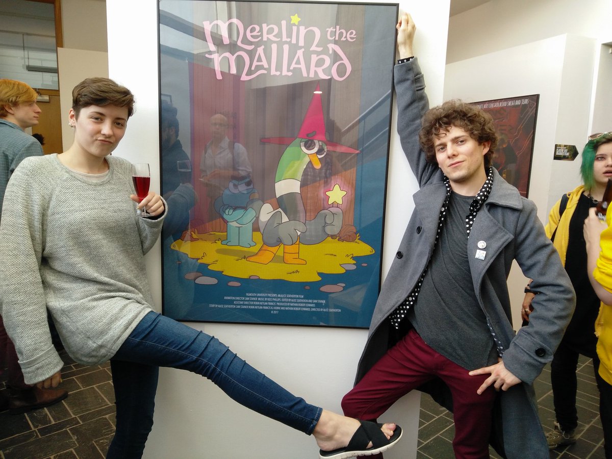Merlin_Mallard's tweet photo. Degree show looks amazing with all the films work and posters framed! https://t.co/5MXNqPftf8