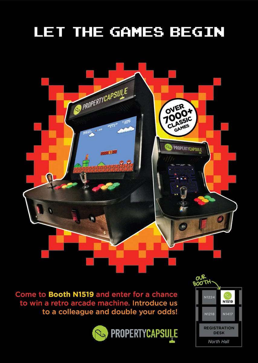 We built these two retro arcade machines from scratch to give away at #RECon17 ... #RECon <a href="/ICSC/">ICSC</a> @ICSC_RECon