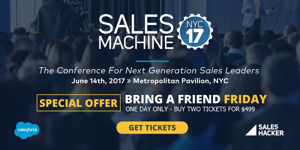 RevenueSummit's tweet photo. It's "BRING A FRIEND FRIDAY!" Save on #SalesMachine17 tickets when you bring a friend! 

Learn more --- https://t.co/4Cnn2RQVgf https://t.co/tnqa2K9cuD