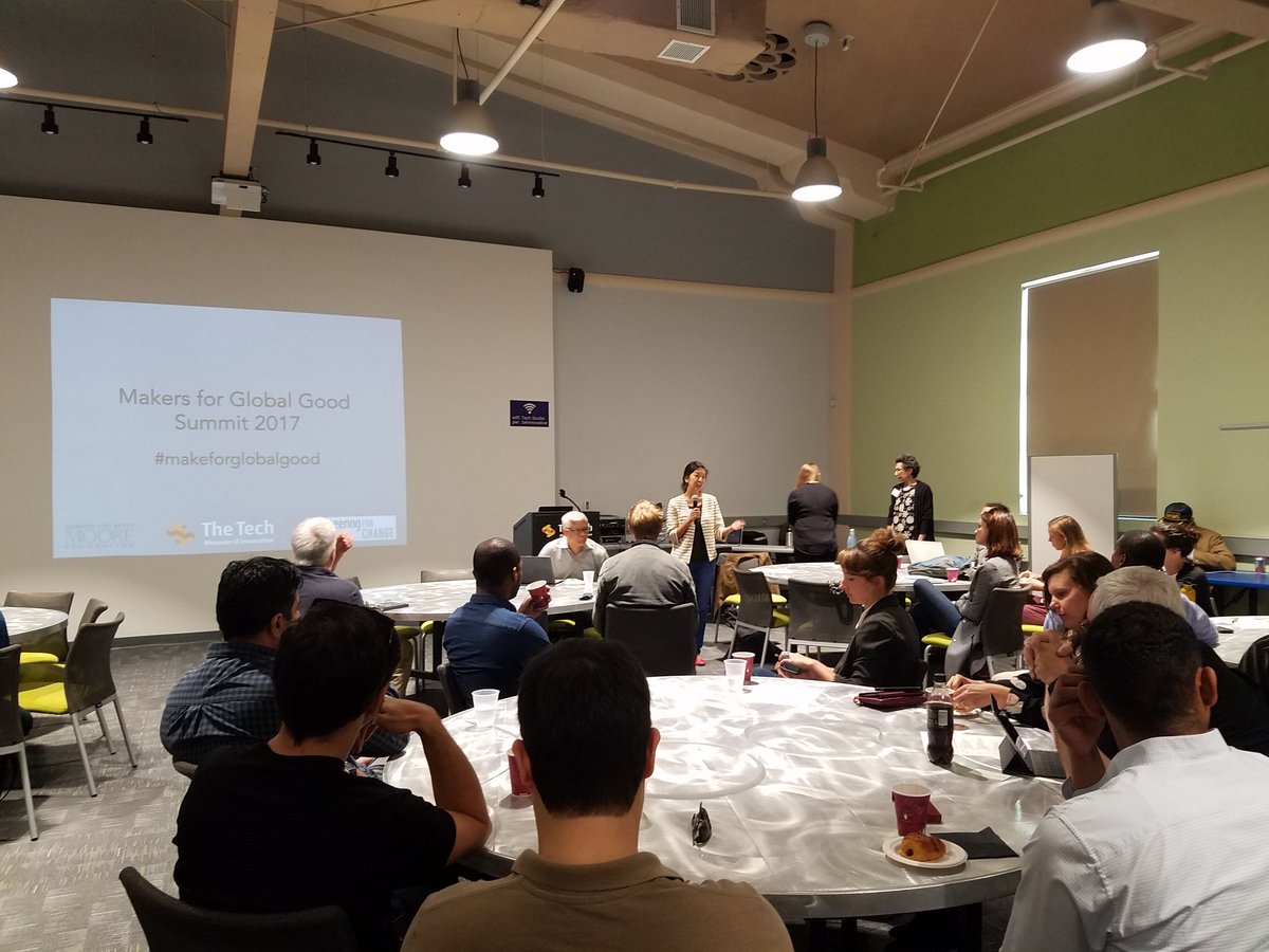 samhirvasdev's tweet photo. woohoo! discovering how to #makeforglobalgood at @TheTechMuseum Thanks to @kategage @smsantoso for gathering the troops https://t.co/OcwPeIlIJV