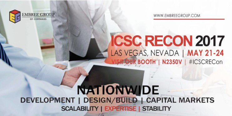 embreegroup's tweet photo. Scalability - Expertise - Stability #ICSCRECon #EmbreeBuilds #EmbreeDevelops https://t.co/hzNh91nj3V