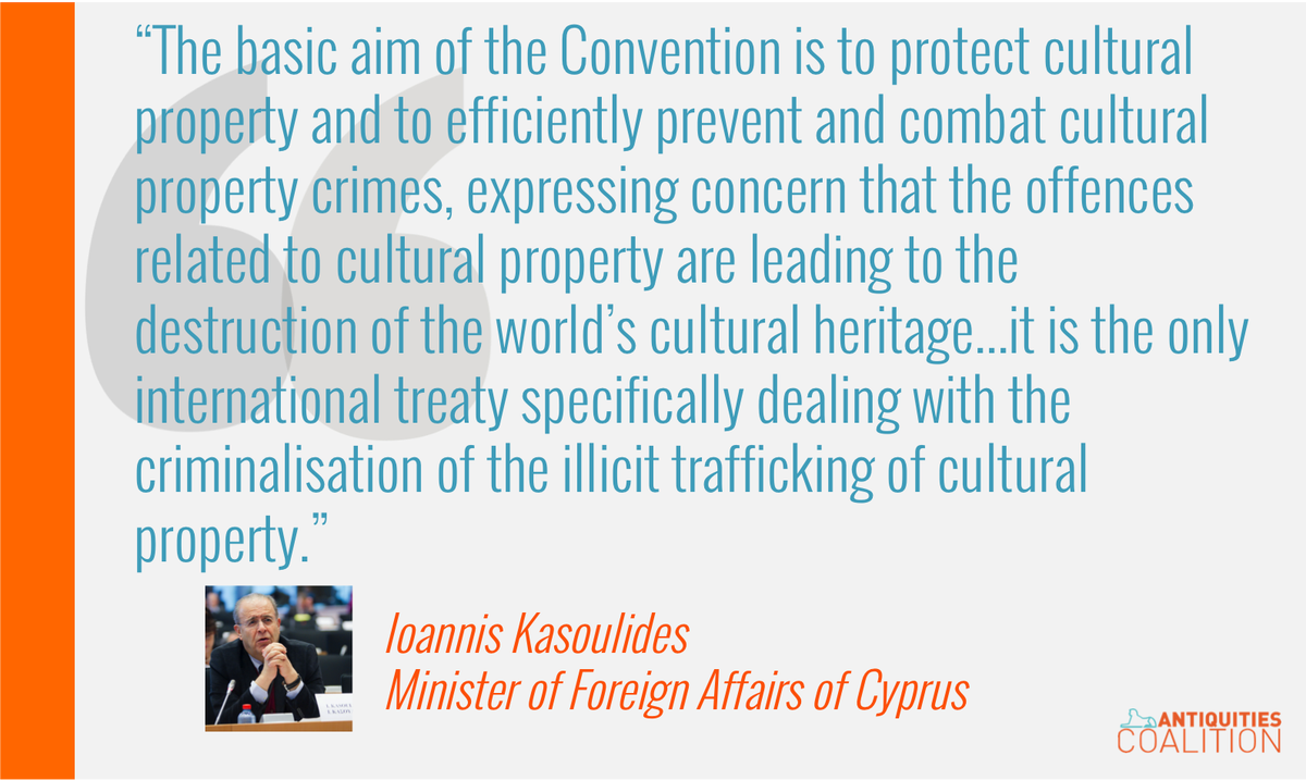 'offences related to cultural property are leading to destruction of the world’s cultural heritage' - Cypriot FM Kasoulides 
#CombatLooting