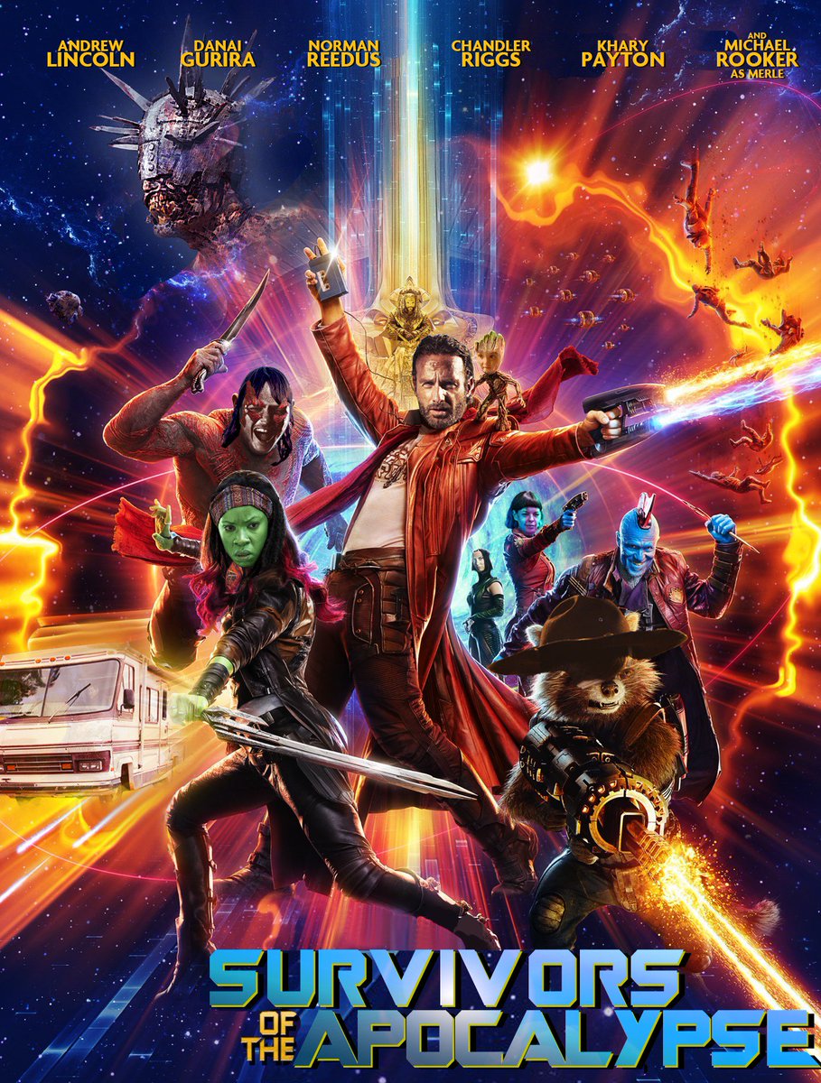 TheWalkingDead's tweet photo. So much stuff...and thaaaangs in the universe. #TheWalkingDead #GuardiansoftheGalaxyVol2 https://t.co/LYPkBzsWcq